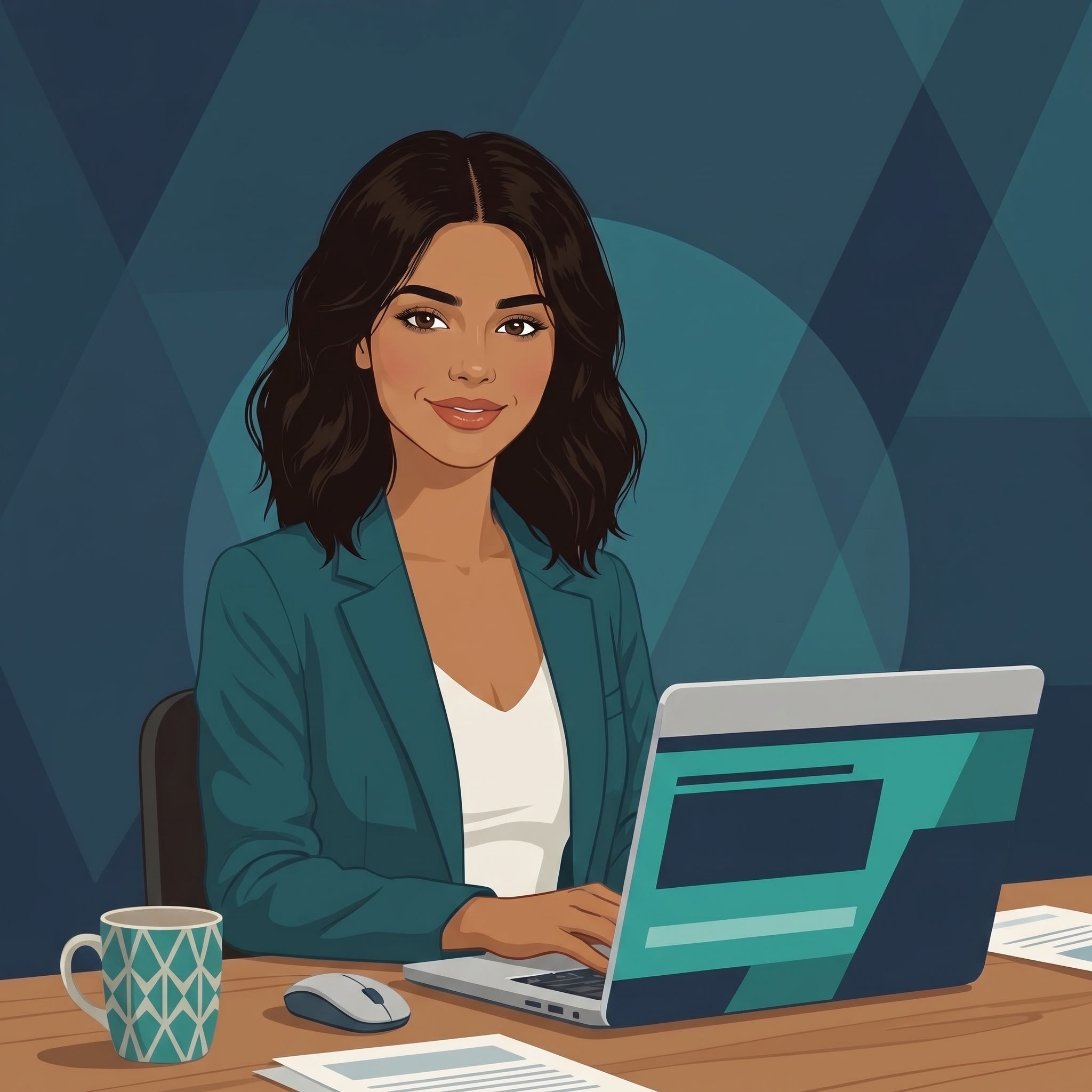 Mika Munoz at her desk testing AI tools