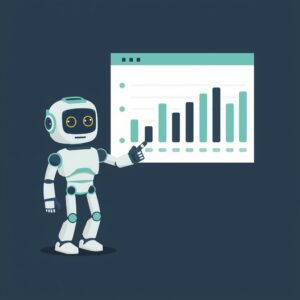 lucid origin professional flat illustration of a friendly robot advisor pointing at an invest 0