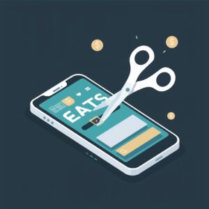 lucid origin professional flat illustration of a smartphone screen showing subscription apps 0