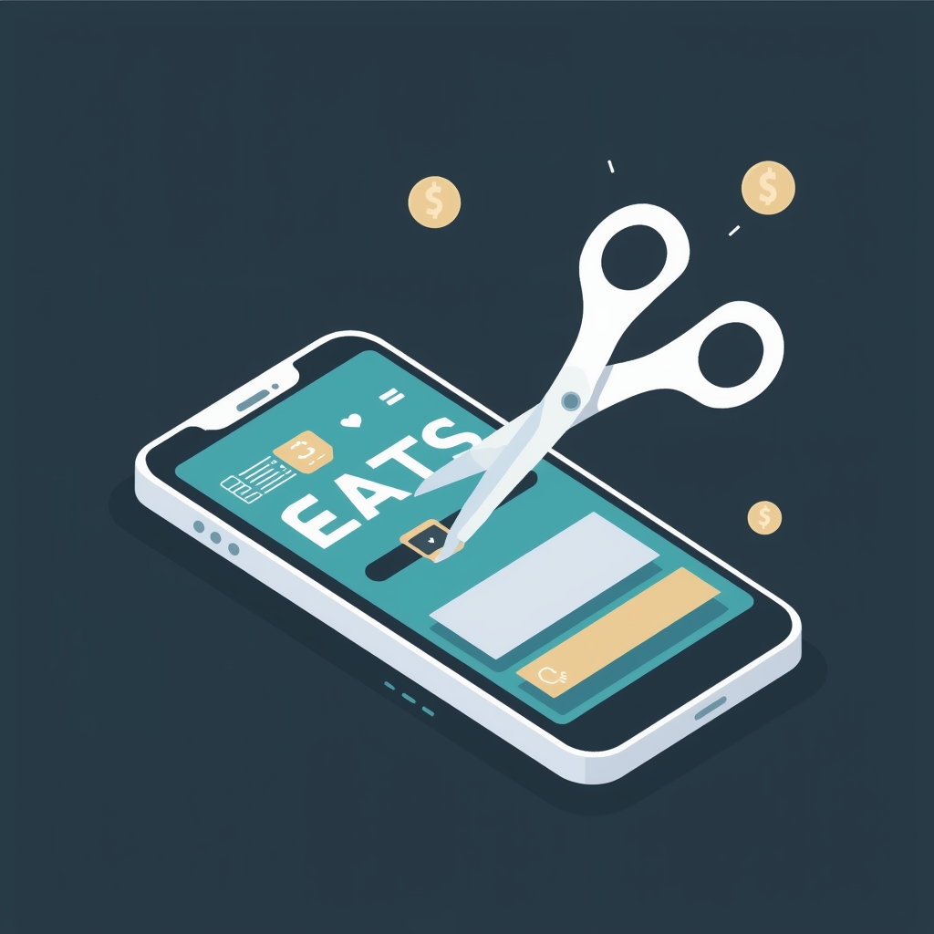 lucid origin professional flat illustration of a smartphone screen showing subscription apps 0